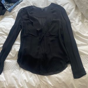 Babaton 100% Silk Black Blouse